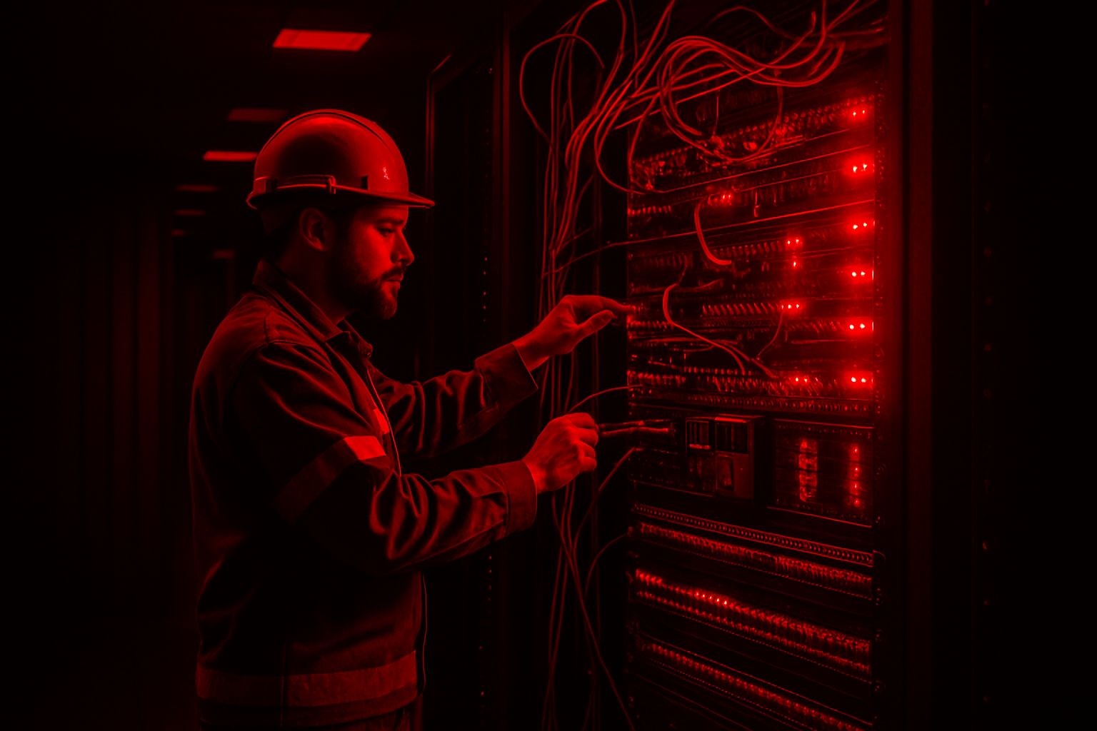 Server rack maintenance illustration